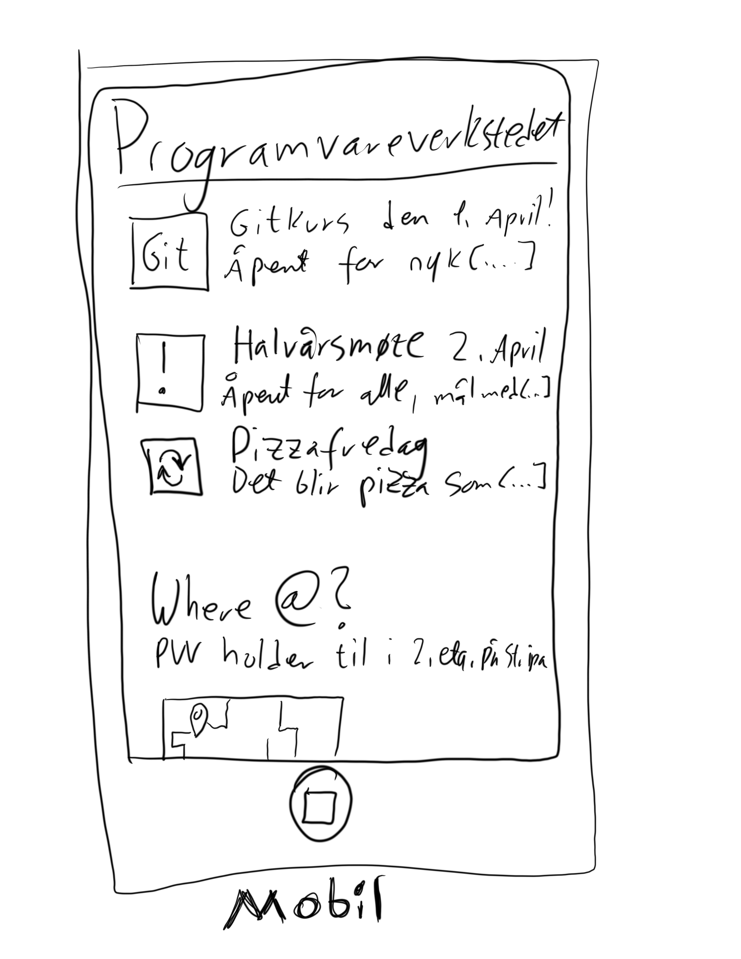 Førsteutkast av mobilversjon