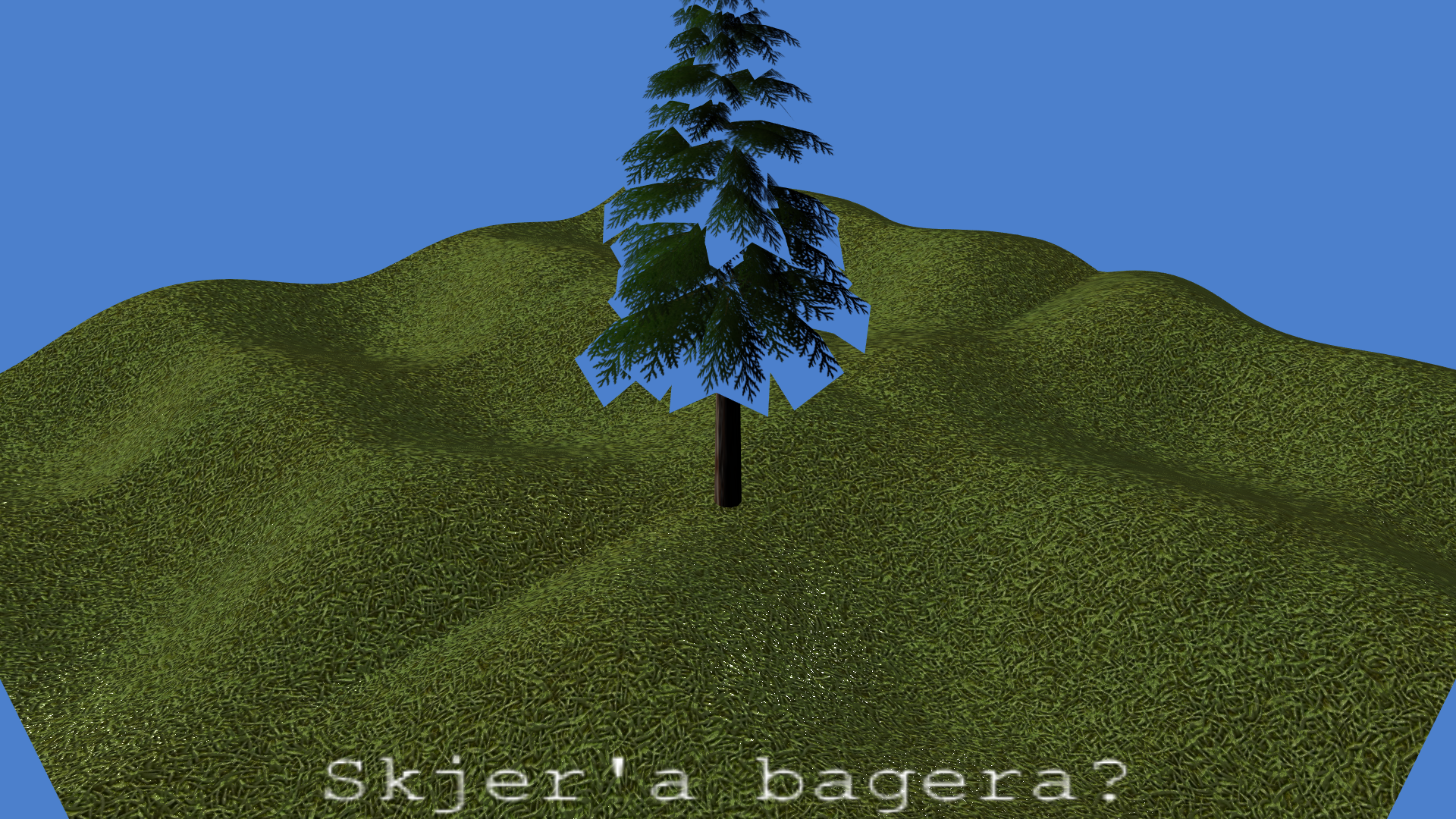 Tree model loaded from model file, textures applied.