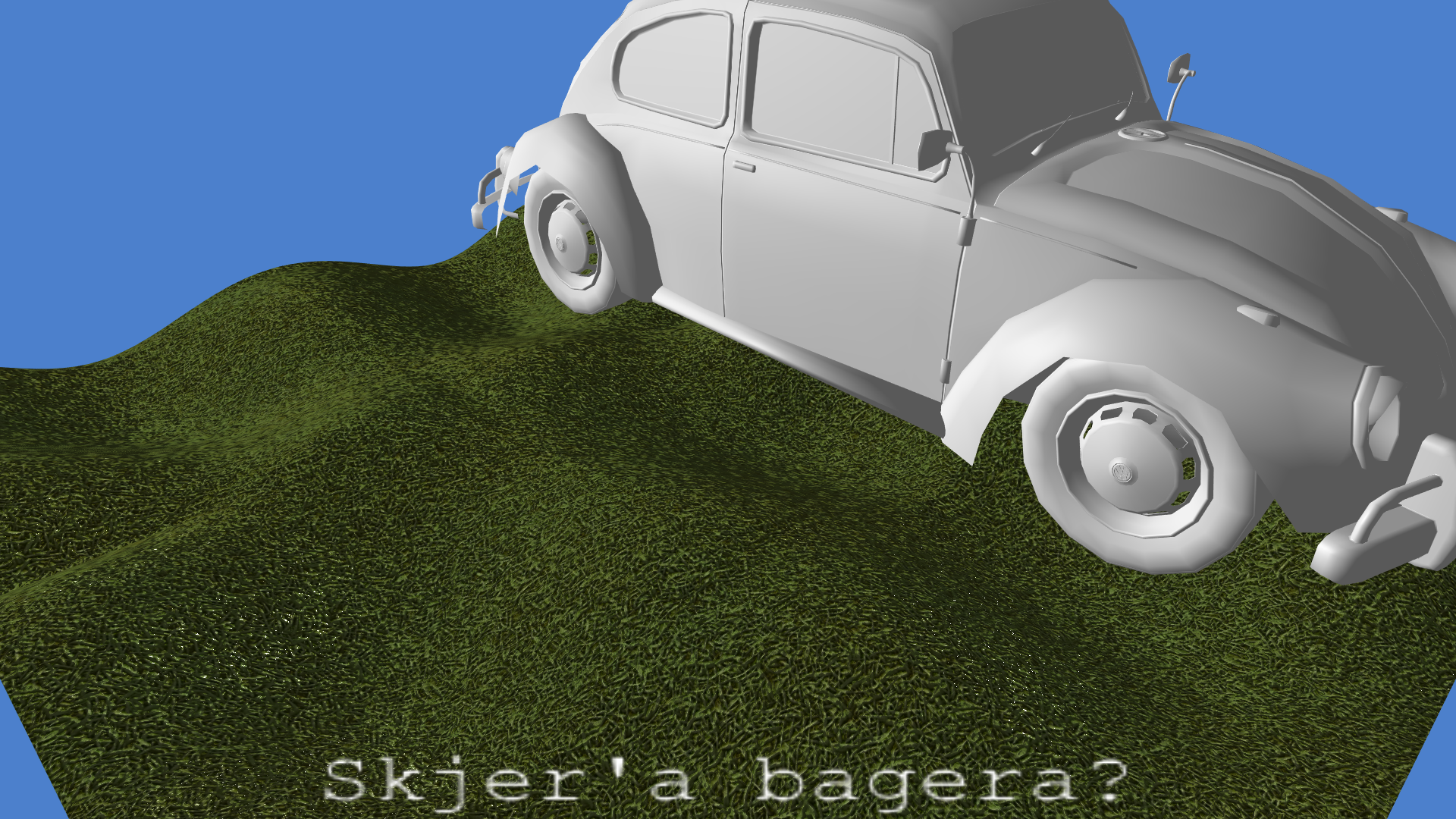 Car mesh loaded from car model with transformations applied, rotated to make z point skyward.