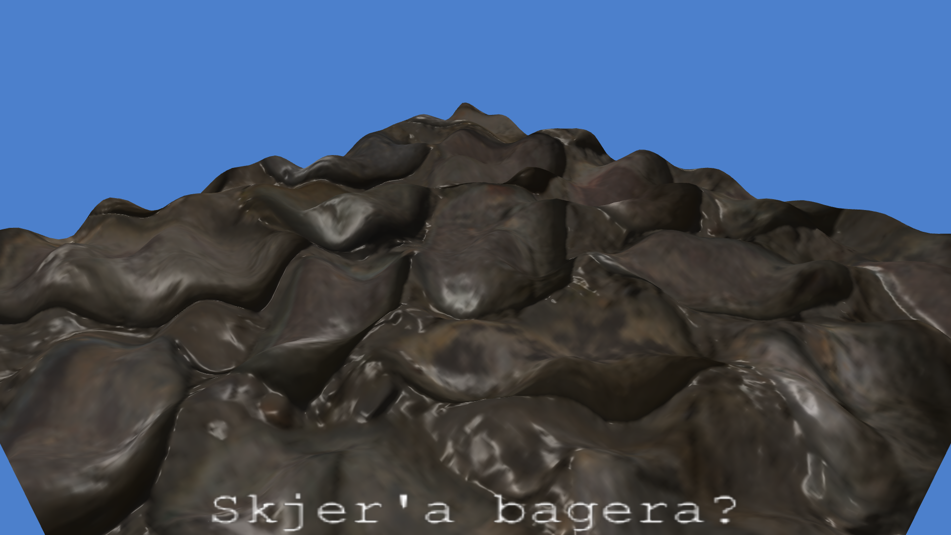 The plane from @fig:img-base with a perlin noise displacement map applied to it